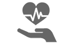 heart over hand icon